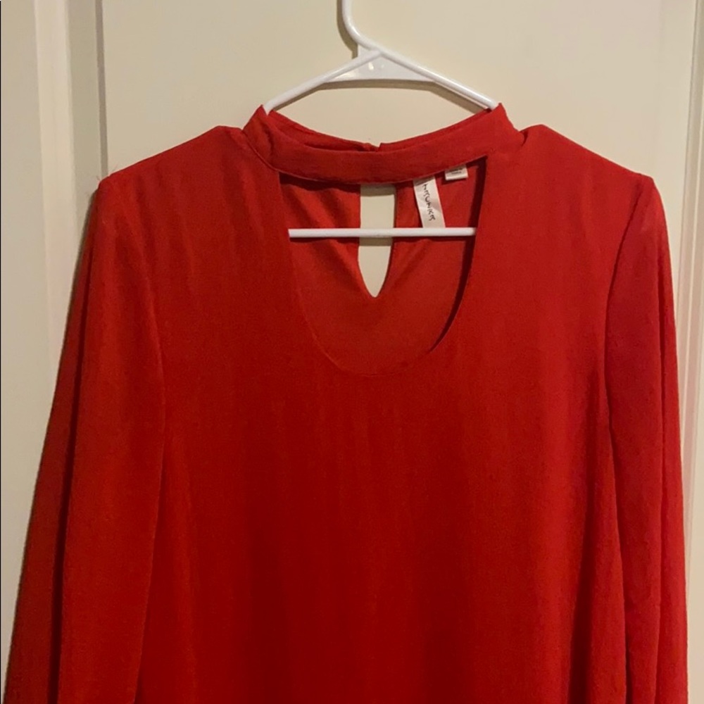 Red flowy chocker dress